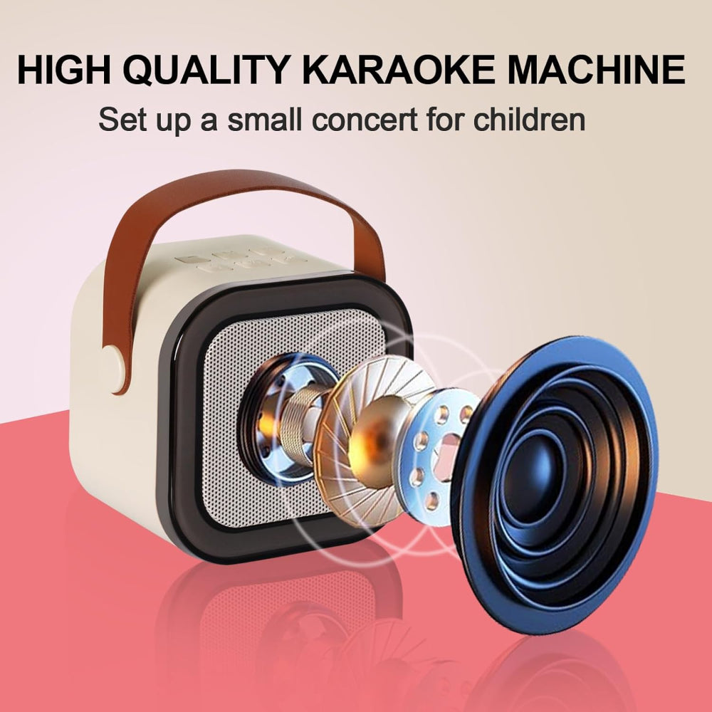 Mini Karaoke Machine with 2 Microphones - Portable Bluetooth Speaker with Wireless Microphones