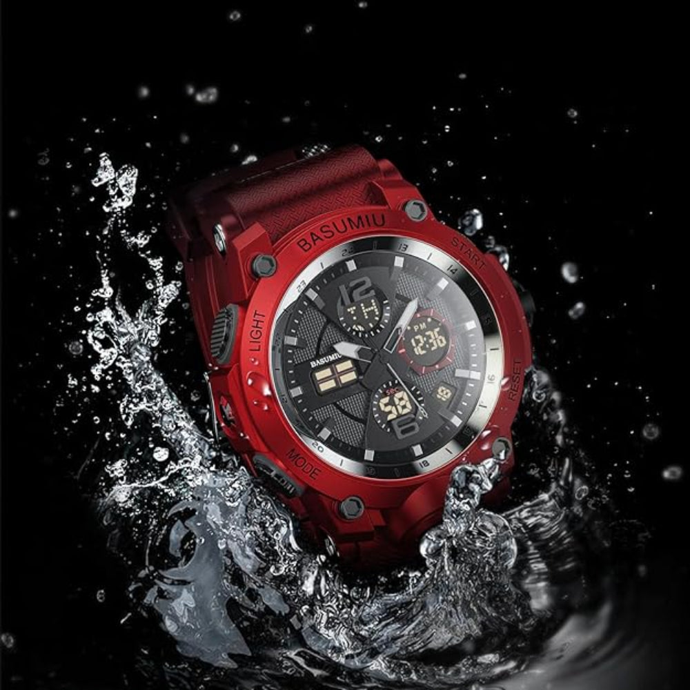 Men's Tactical Sport Watch - Analog Digital Waterproof Military Style Wristwatch