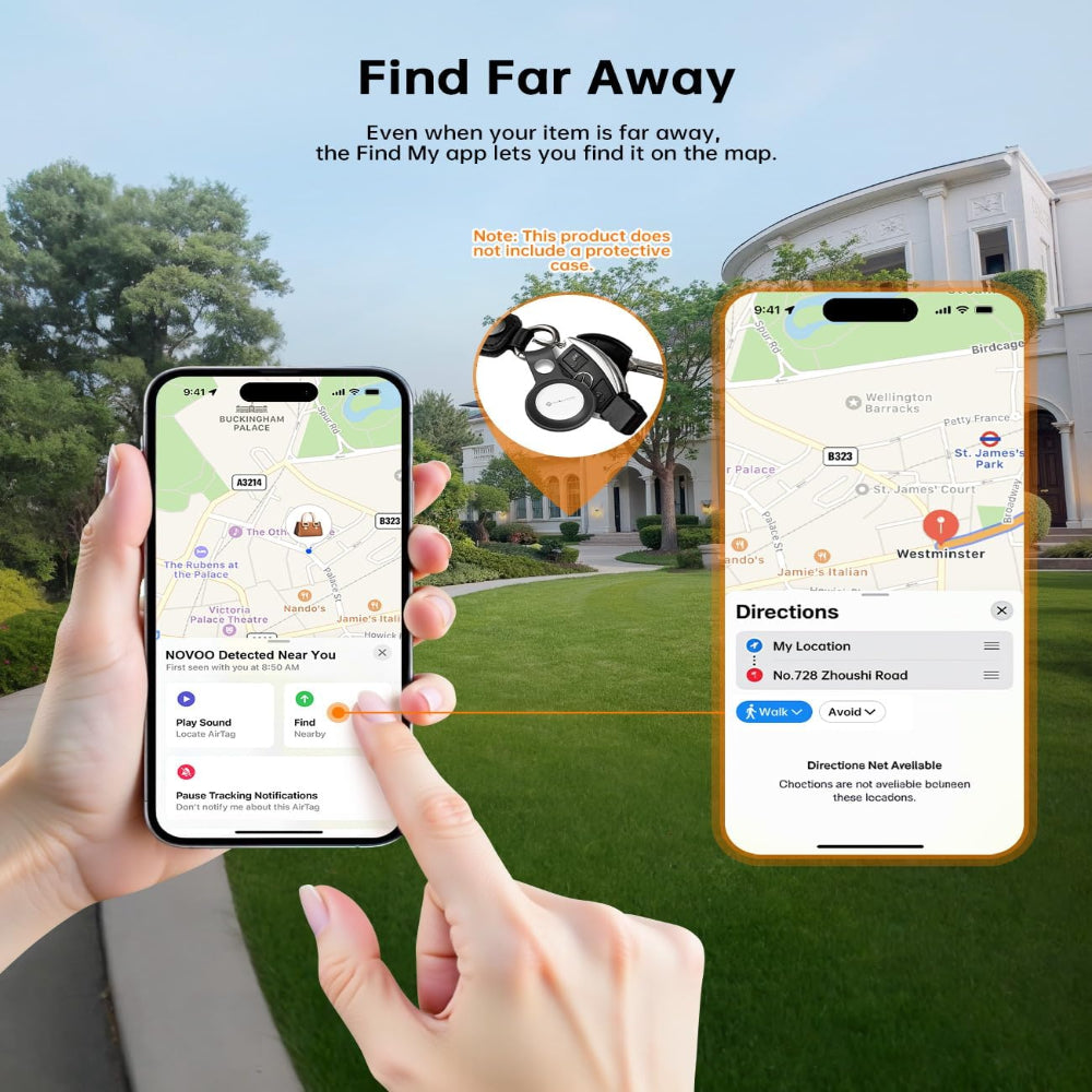 Bluetooth Smart Tracker Tag – GPS Locator with 80dB Alarm, Replaceable Battery for Keys & Luggage