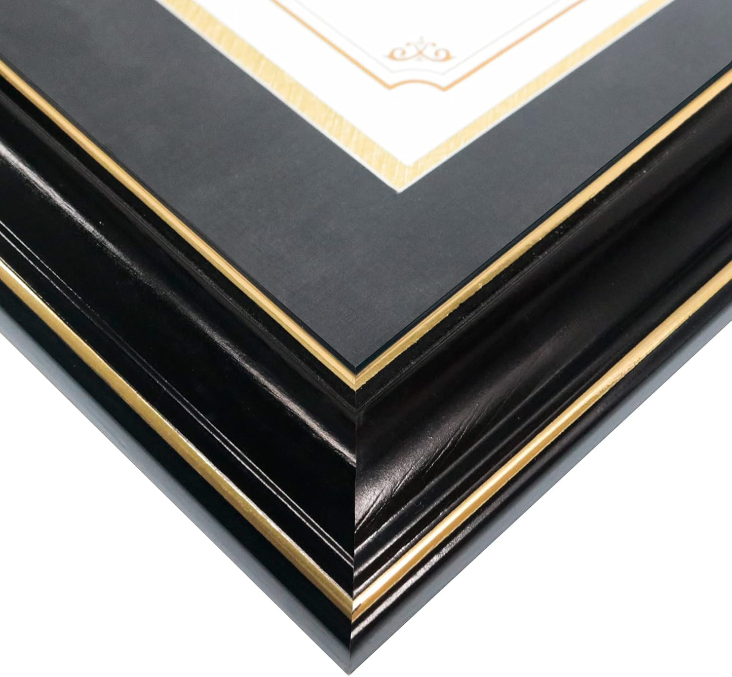 GraduationMall 8.5x11 Diploma Frame – Black & Gold Elegant Finish