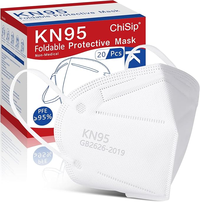20 Pack KN95 Face Mask - 5-Layer Protective Face Mask, White