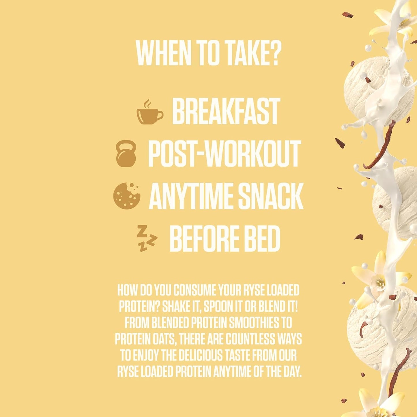 RYSE Loaded Protein Vanilla Ice Cream – Advanced Whey for Muscle, Energy & Recovery