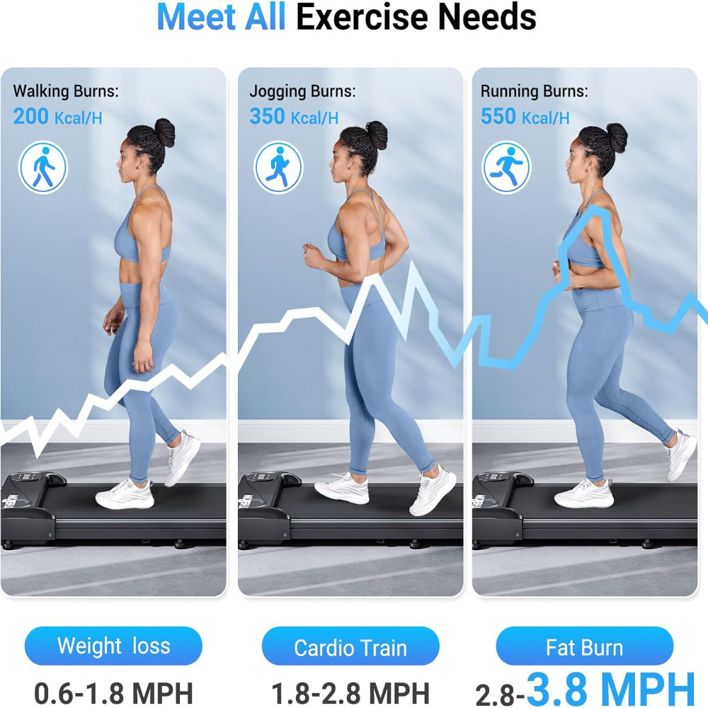 Under Desk Walking Pad Treadmill – Portable Mini Treadmill, 2.5HP Motor, LED Display