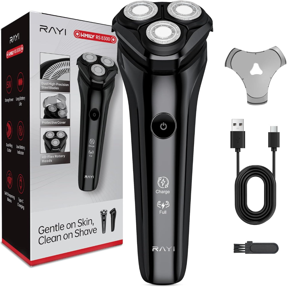 Electric Razor For Men – 4D Rotary Blades Shaver, Cordless Rechargeabl ...