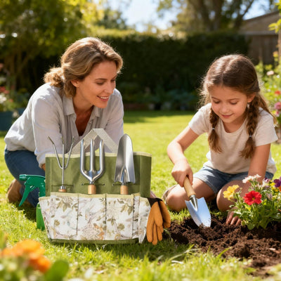 10-Piece Gardening Tool Set – Stainless Steel Tools with Moisture Meter & Storage Bag