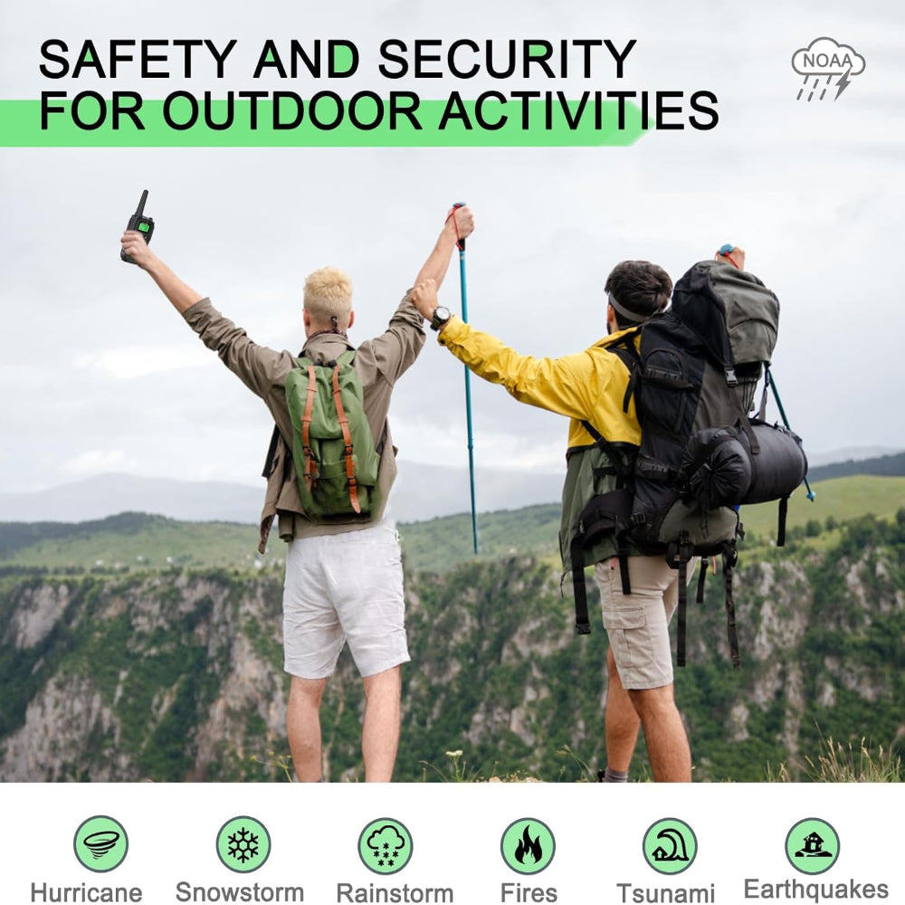 Walkie Talkies Long Range - Rechargeable Two Way Radios with NOAA, VOX and Flashlight