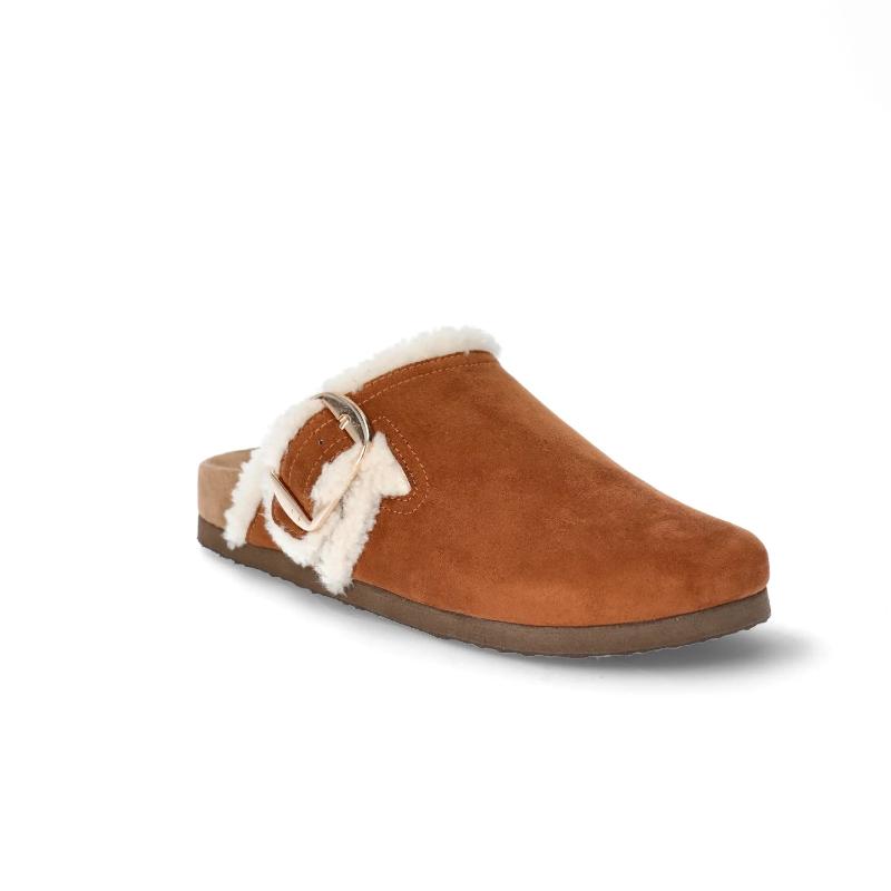 Women's Faux Shearling Cozy Buckle Clogs, Sizes 6-11