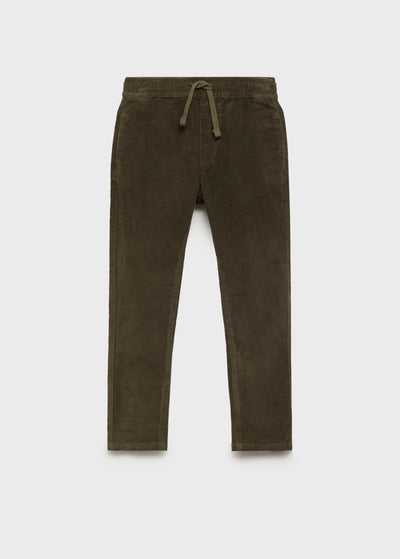MANGO Boys’ Corduroy Pants with Elastic Waist – Cotton Stretch Size 9