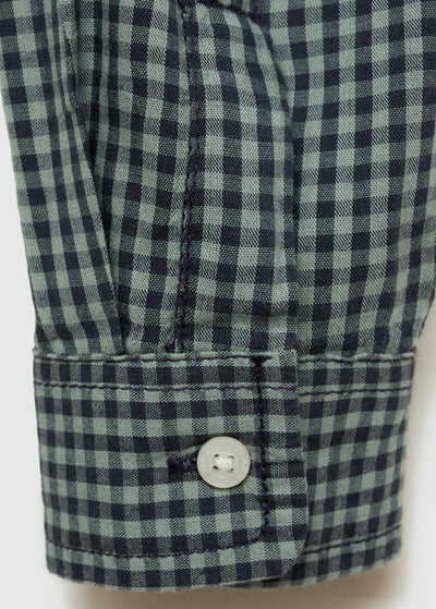 MANGO Boys’ Micro-Check Cotton Shirt – Regular Fit, Long Sleeve - Size 9