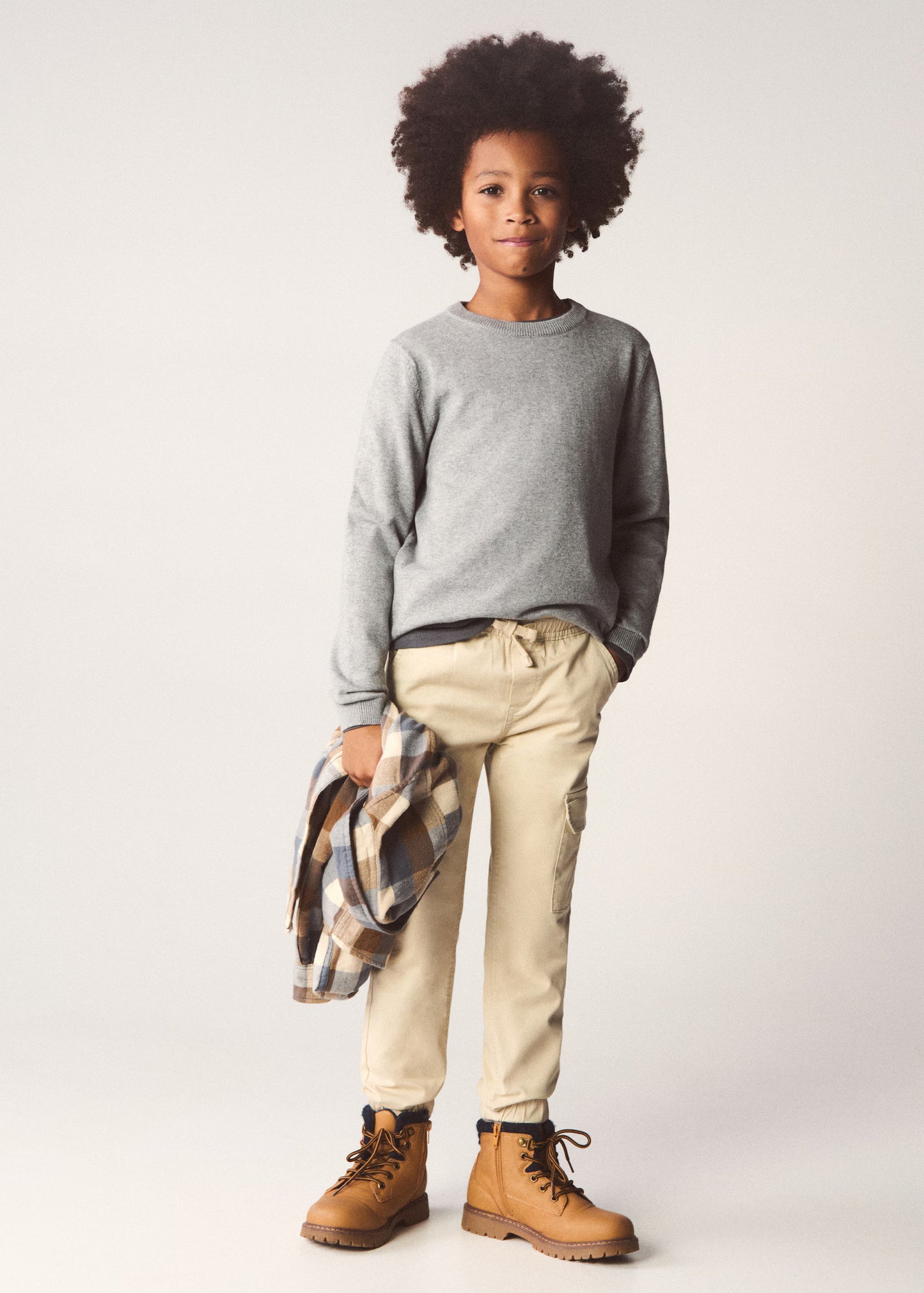 MANGO Boys’ Lace-Up Mountain Boot - Size 2.5