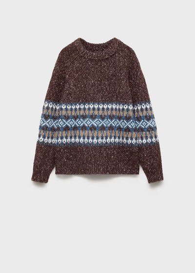MANGO JACQARD KNIT SWEATER SIZE-9