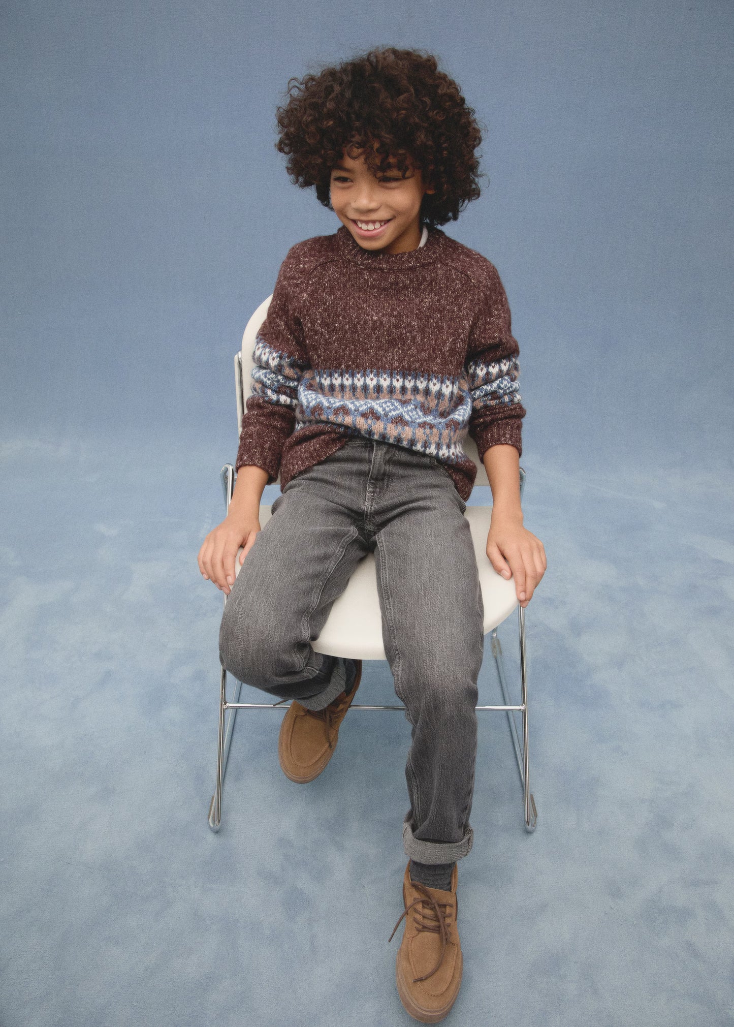 MANGO JACQARD KNIT SWEATER SIZE-9