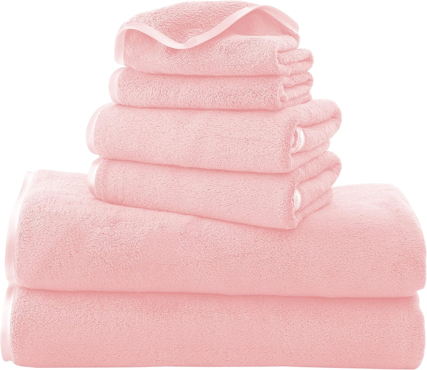 6 Pack Ultra Soft Microfiber Towel Set- 2 Bath Towels, 2 Hand Towels, 2 Washcloths