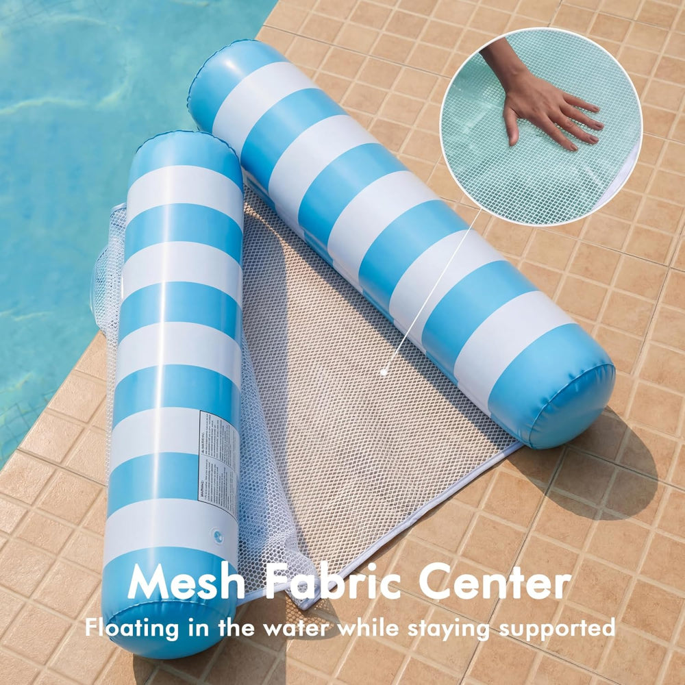 4 Pack Inflatable Pool Floats - Water Hammock Loungers for Summer Fun