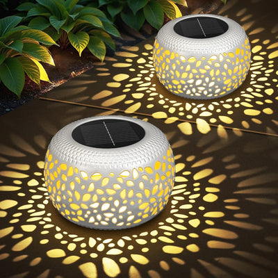 Solar Outdoor Lanterns 2 Pack – Waterproof Hanging Garden Lights with Warm & Cool Lighting Modes