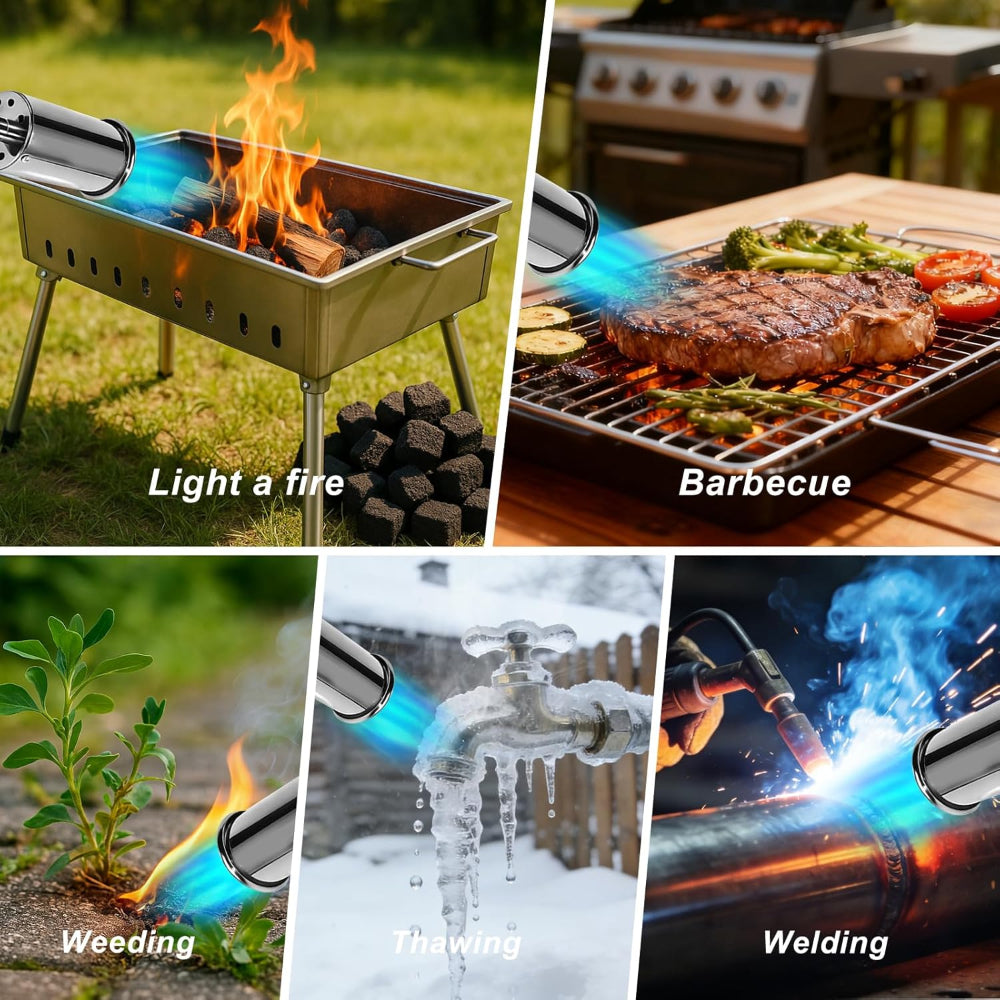 Propane Grill Torch Adjustable Flame - Cooking Torch for BBQ Searing - Sous Vide Use