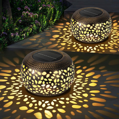 Solar Outdoor Lanterns 2 Pack – Waterproof Hanging Garden Lights with Warm & Cool Lighting Modes