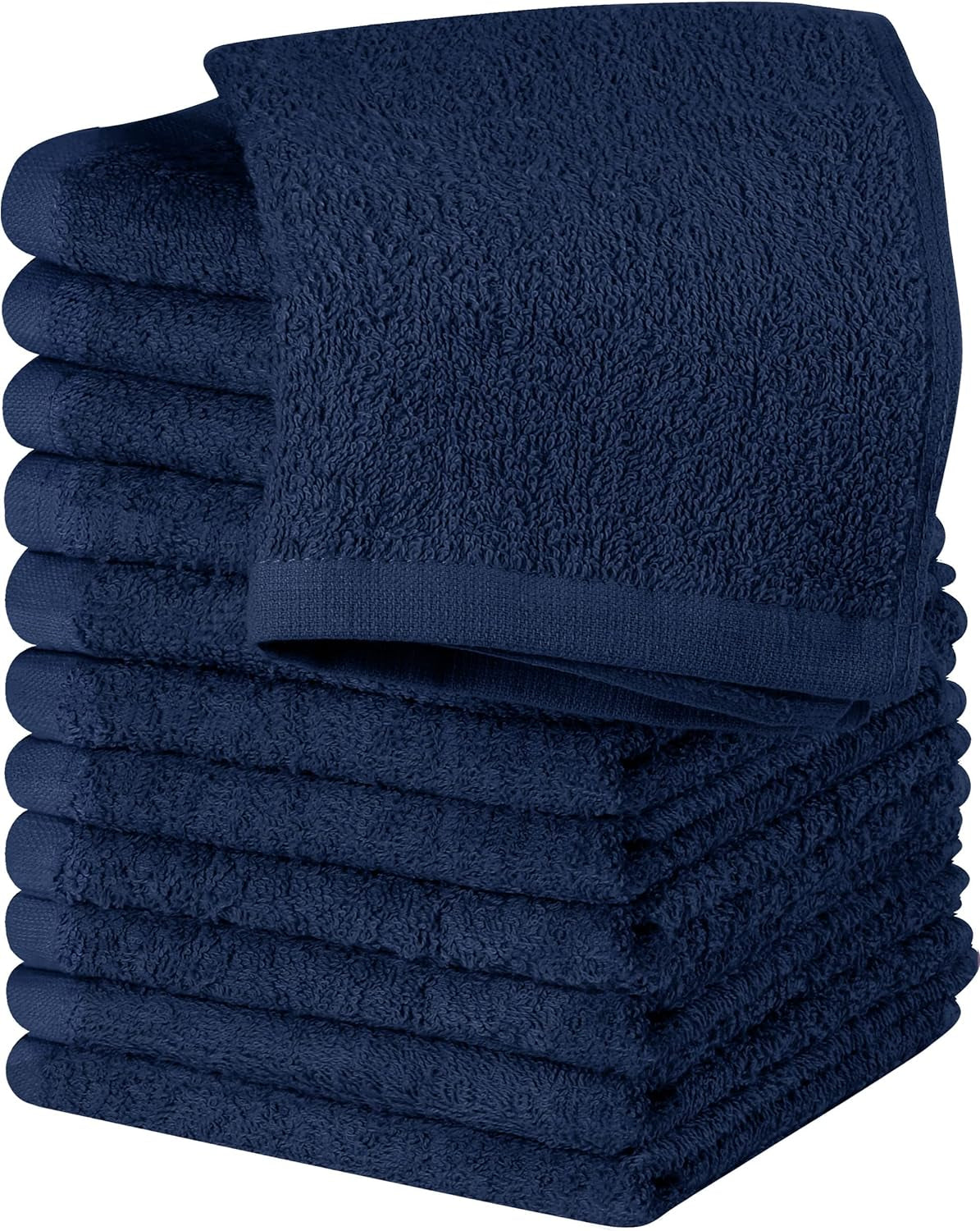 12 Pack Cotton Washcloths Set - 100% Ring Spun Cotton, Premium Quality Flannel Face Cloths