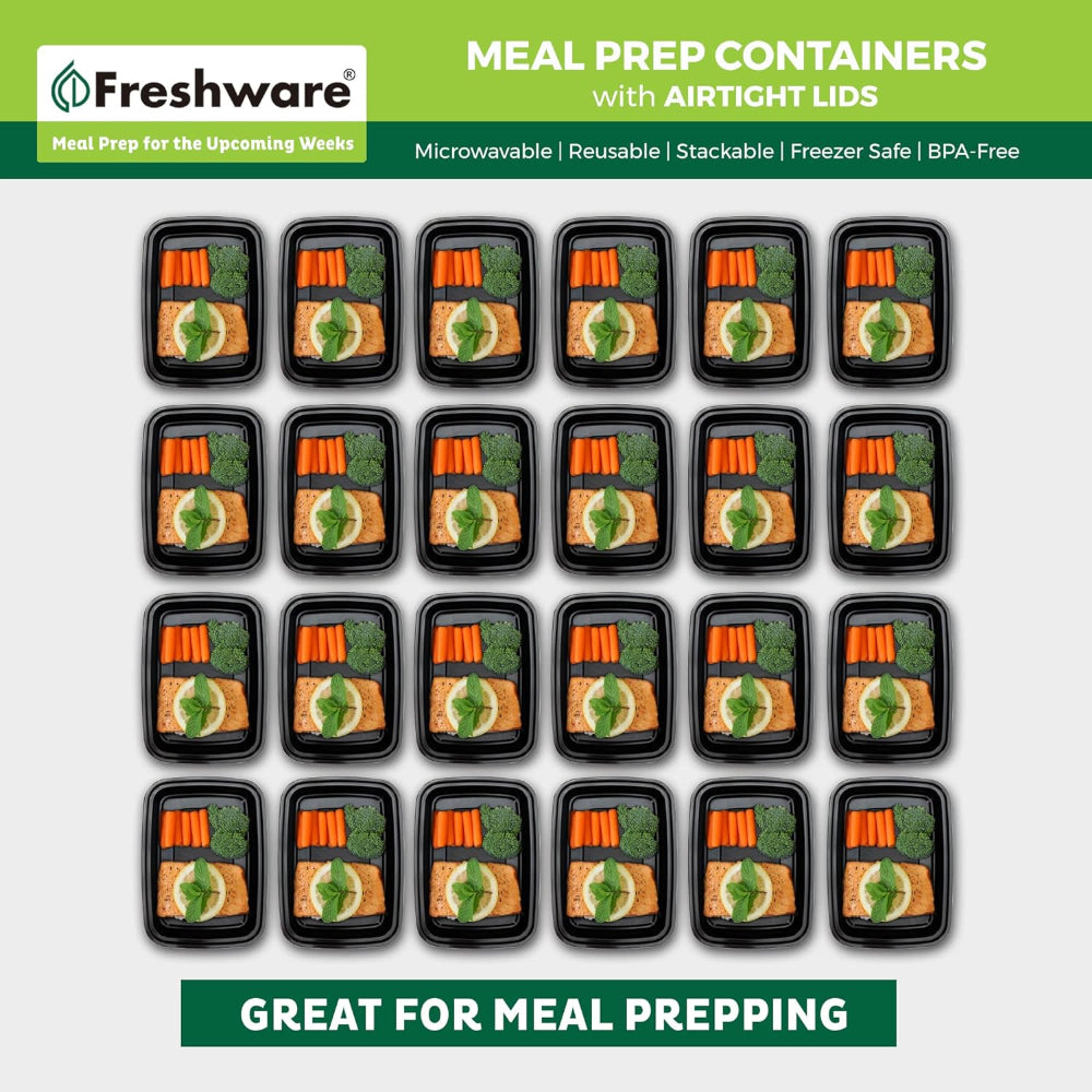 50-Pack Meal Prep Containers – 16oz Food Storage Boxes With Lids, BPA Free Plastic
