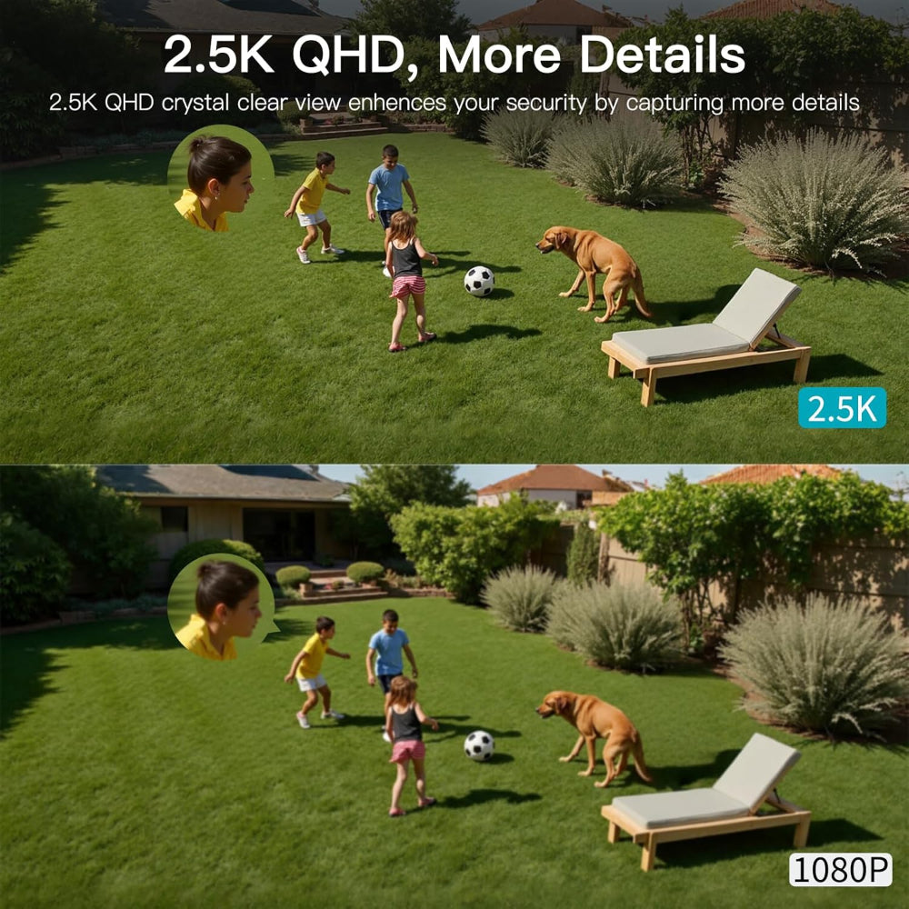 2.5K Outdoor WiFi Security Camera – Wired IP66 with Color Night Vision, Spotlight & Siren