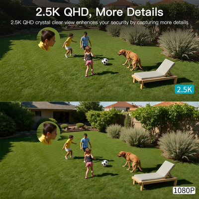 2.5K Outdoor WiFi Security Camera – Wired IP66 with Color Night Vision, Spotlight & Siren