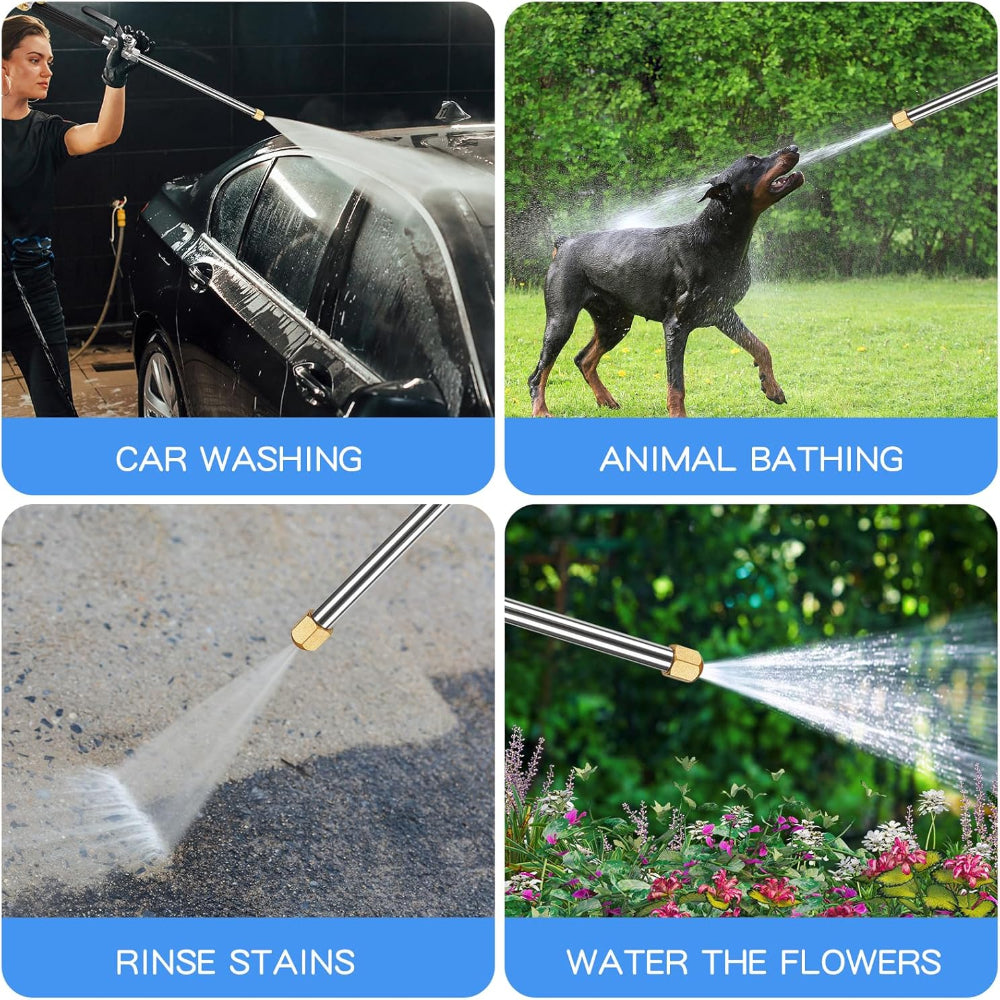 2 Nozzle Hydro Jet Water Hose - Nozzle Wand Sprayer for Car Washing, Plant Watering, and Cleaning