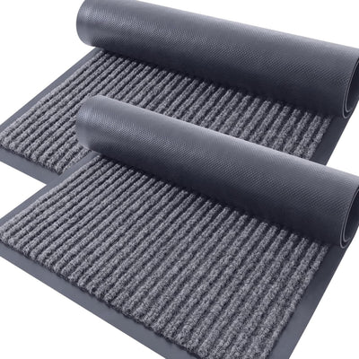 2-Pack 29.5 x 17 Inch, Waterproof Heavy Duty Doormat, Door Mat Indoor Outdoor Entrance, Fade Resistant, Low Profile