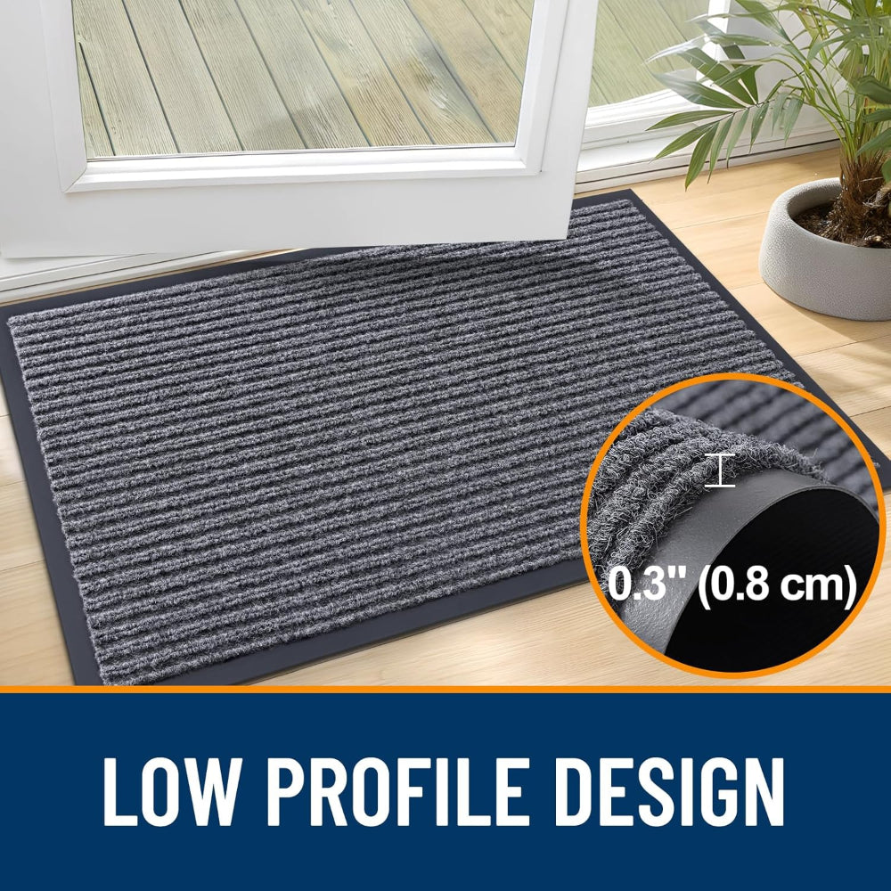 2-Pack 29.5 x 17 Inch, Waterproof Heavy Duty Doormat, Door Mat Indoor Outdoor Entrance, Fade Resistant, Low Profile