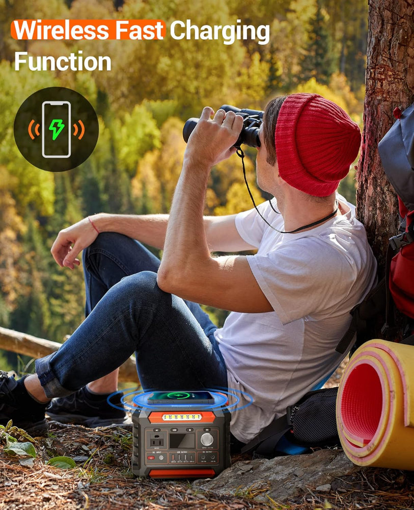 Portable Power Station – Solar Generator Battery Backup with AC Outlet for Camping