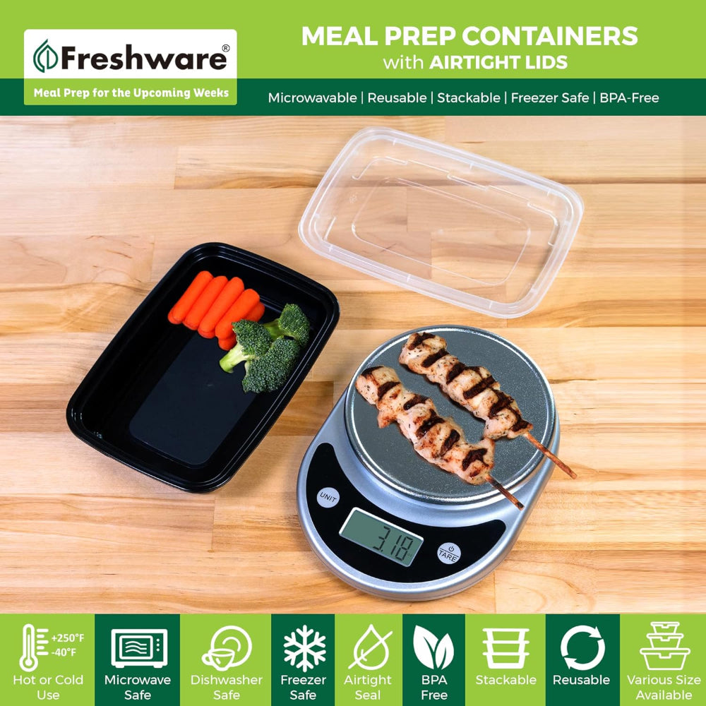 50-Pack Meal Prep Containers – 16oz Food Storage Boxes With Lids, BPA Free Plastic