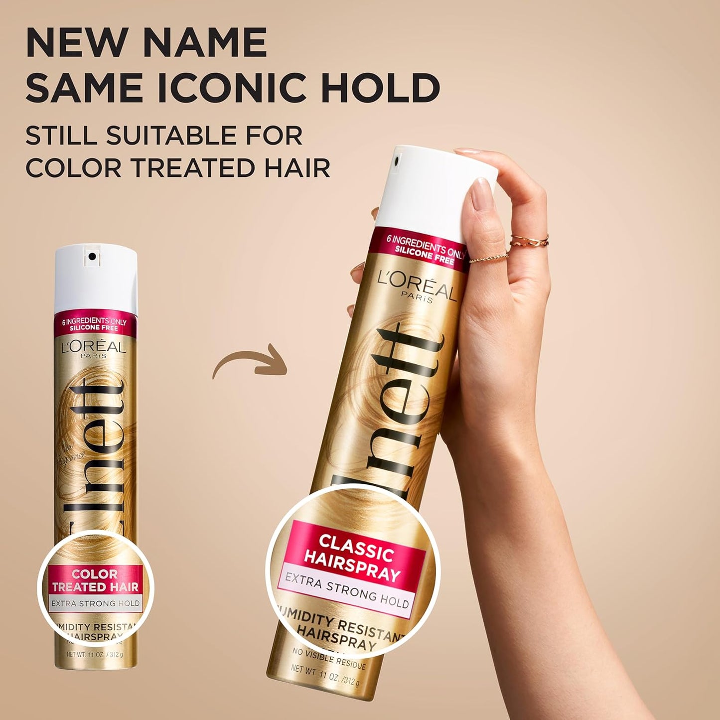 L’Oréal Paris Elnett Satin Extra Strong Hold Hairspray – For Color-Treated Hair (11 oz)