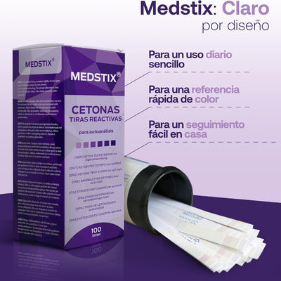 100 - Count Ketone Test Strips - Urine Testing Kit for Home and Travel Use - Fast Results