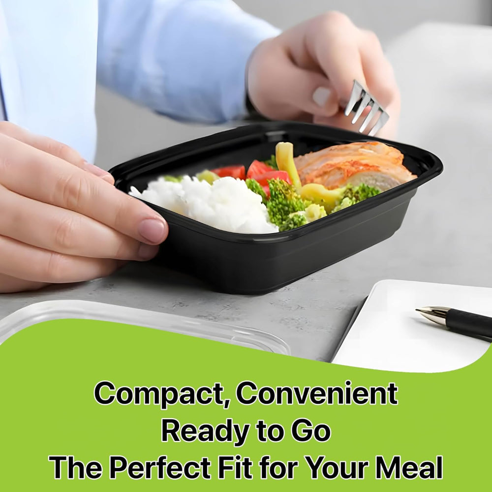 Meal Prep Containers – 16 oz Food Storage Boxes, Stackable Leakproof Reusable Design