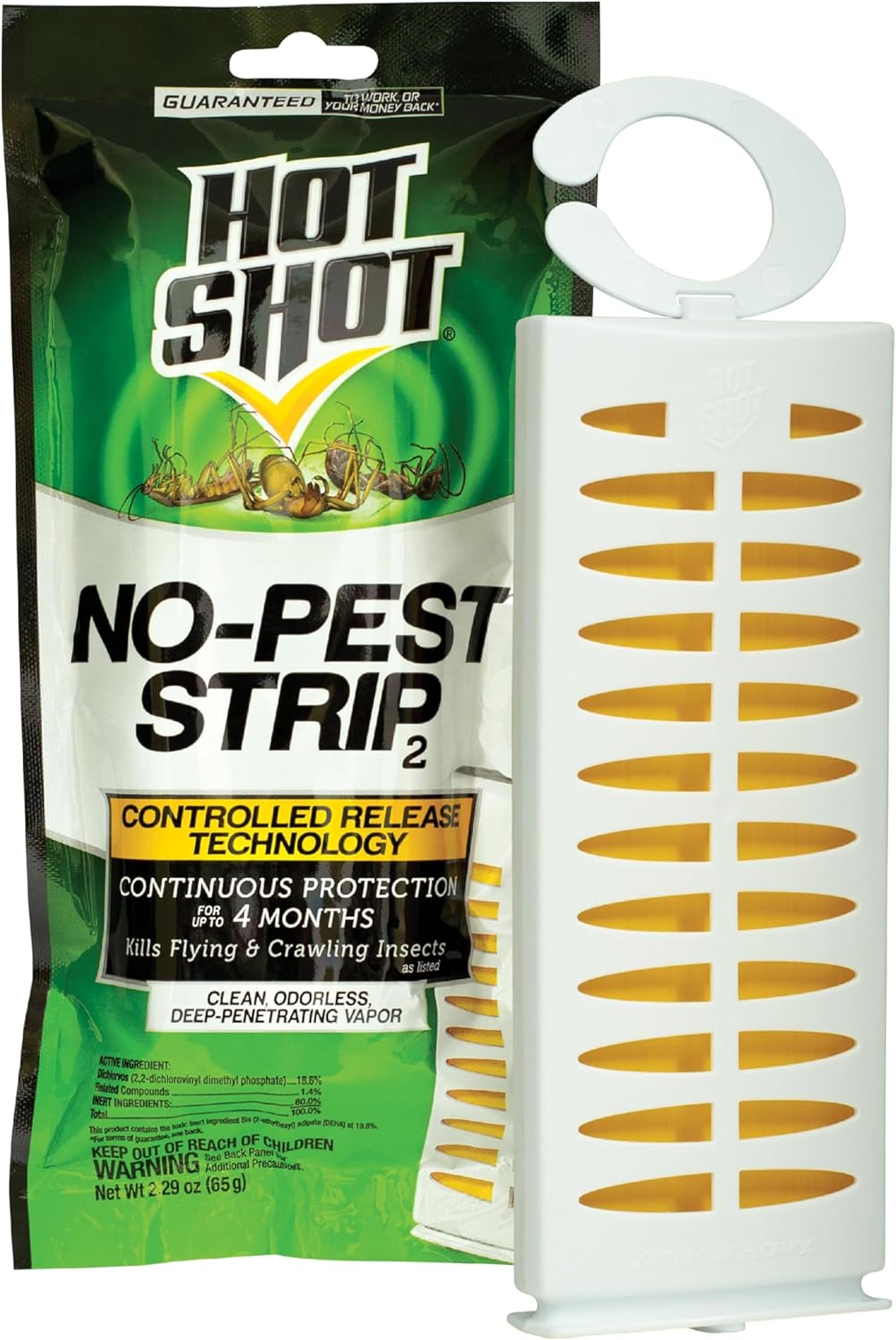 Hot Shot No-Pest Strip, Kills Flying And Crawling Insects, Penetrating Vapor, 1 Pack, 2.29 Ounces