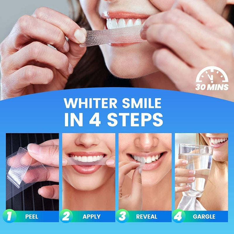 Teeth Whitening Strips, 28 Pcs for Sensitive Teeth, Removes Coffee/Soda/Wine Stains