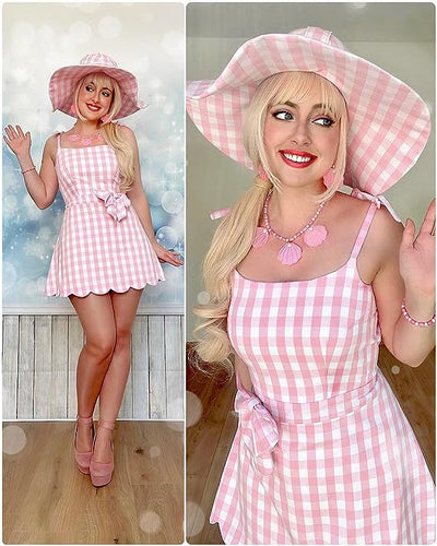 Women's Costume Dress Outfit Adult Pink Party Movie Cosplay Halloween Costume with Accessories