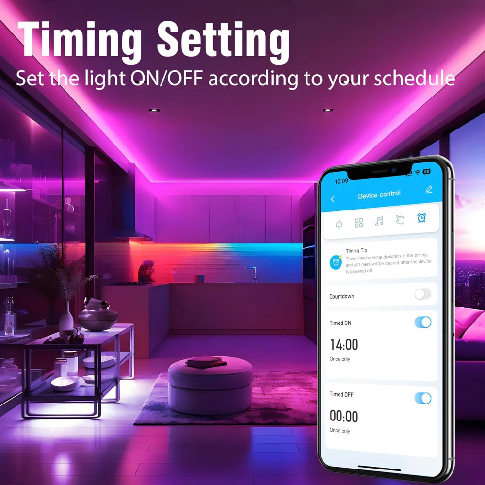 LED Strip Lights for Bedroom - Color Changing RGB Lights with Remote App