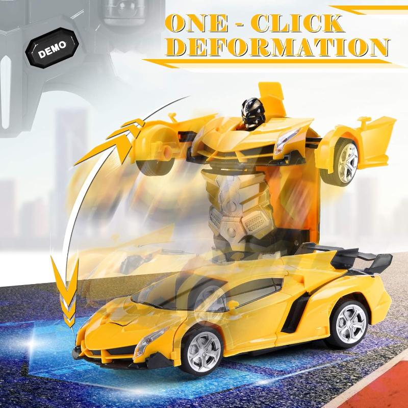 Transform Robot RC Cars Contains All Batteries: One-Button Deformation and 360 Degree Rotating Drifting