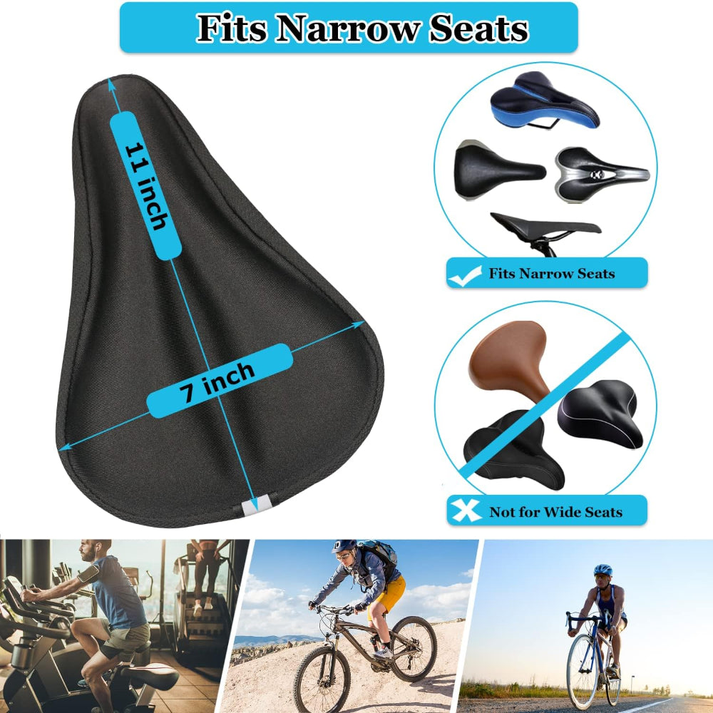 Gel Bike Seat Cover - Padded Bicycle Saddle Cushion for Indoor and Outdoor Cycling