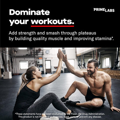 Prime Labs Men's Testosterone Booster (1-Pack) - Stamina, Endurance, & Strength - 60 Caplets