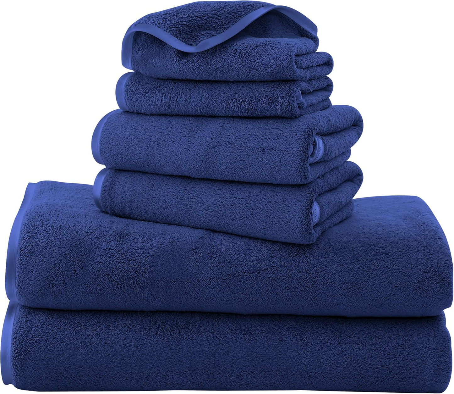 6 Pack Ultra Soft Microfiber Towel Set- 2 Bath Towels, 2 Hand Towels, 2 Washcloths