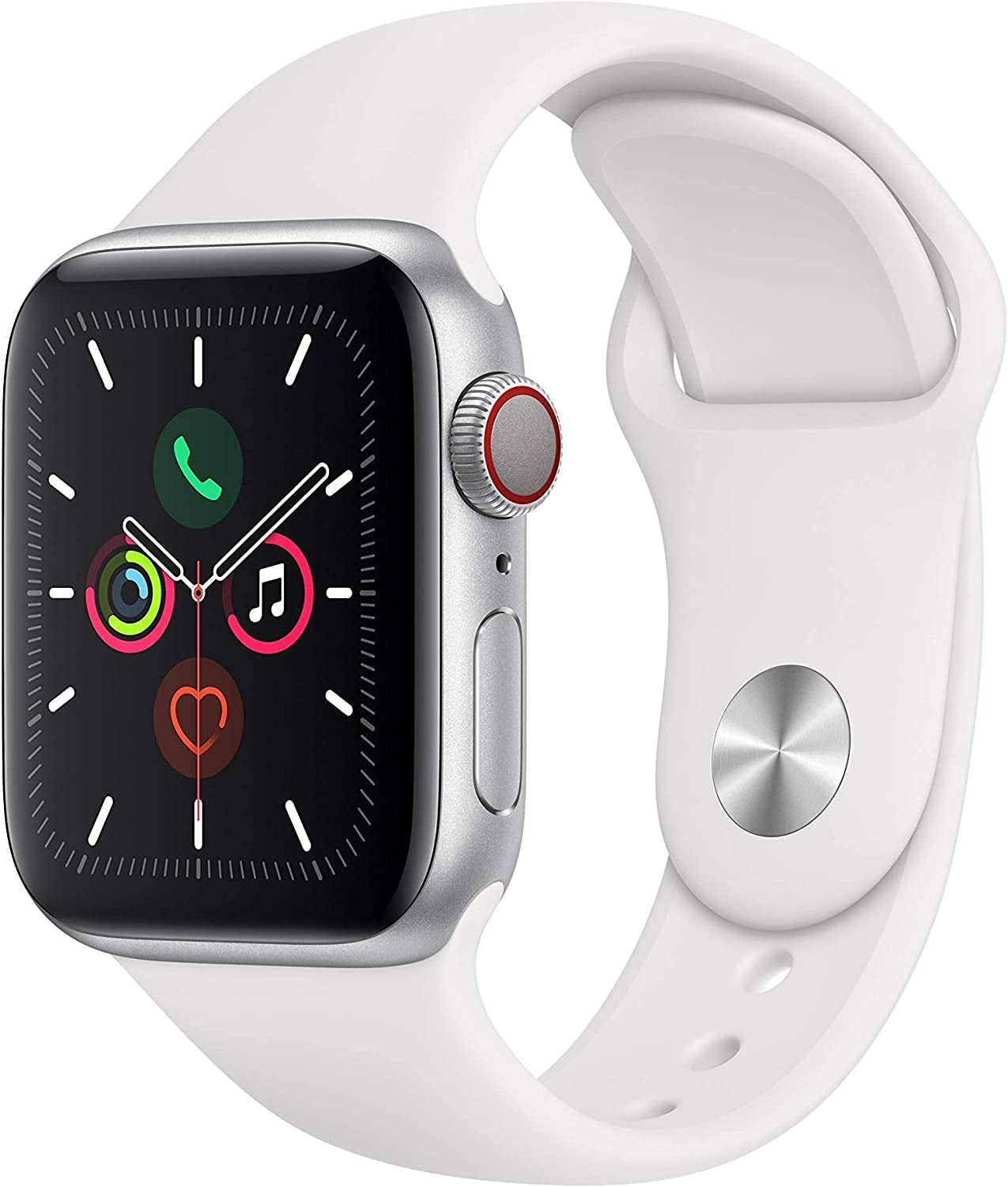 Apple Watch Series 5 (GPS, 40MM) - Space Gray Aluminum Case with Black Sport Band (Renewed)