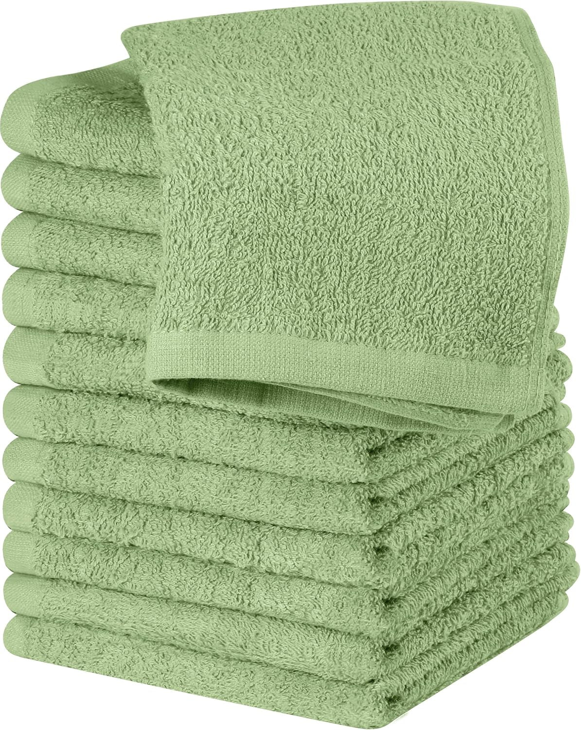 12 Pack Cotton Washcloths Set - 100% Ring Spun Cotton, Premium Quality Flannel Face Cloths