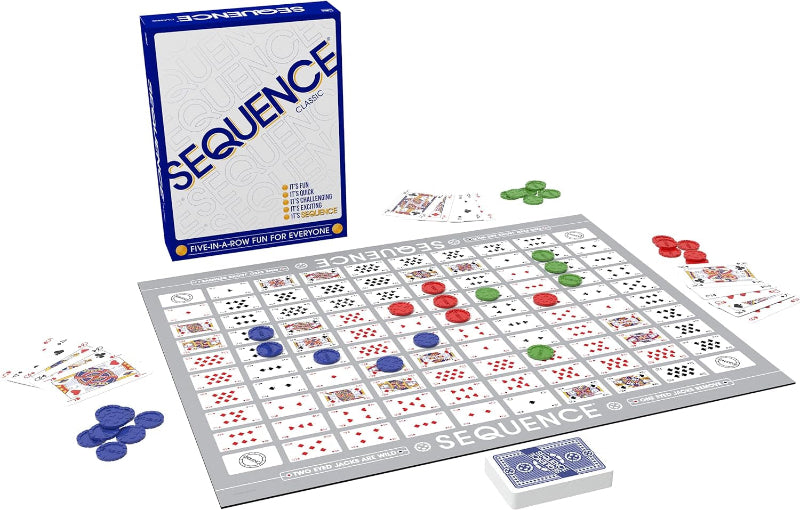 Original SEQUENCE Game with Folding Board, Cards, and Chips