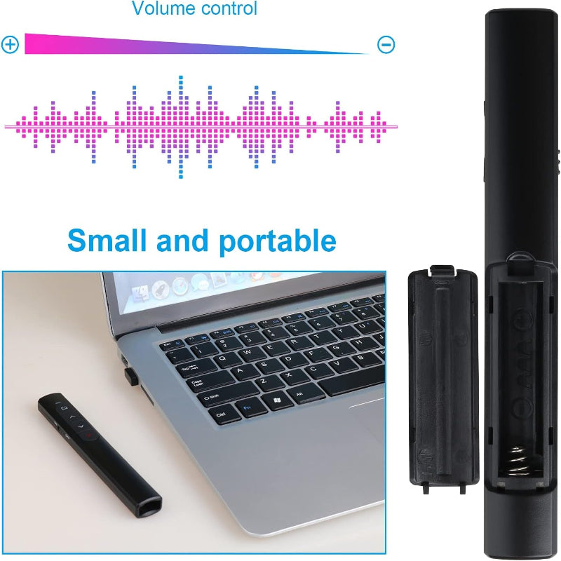 Wireless Presenter Remote, Presentation Clicker with Hyperlink & Volume Remote Control(Battery Included)