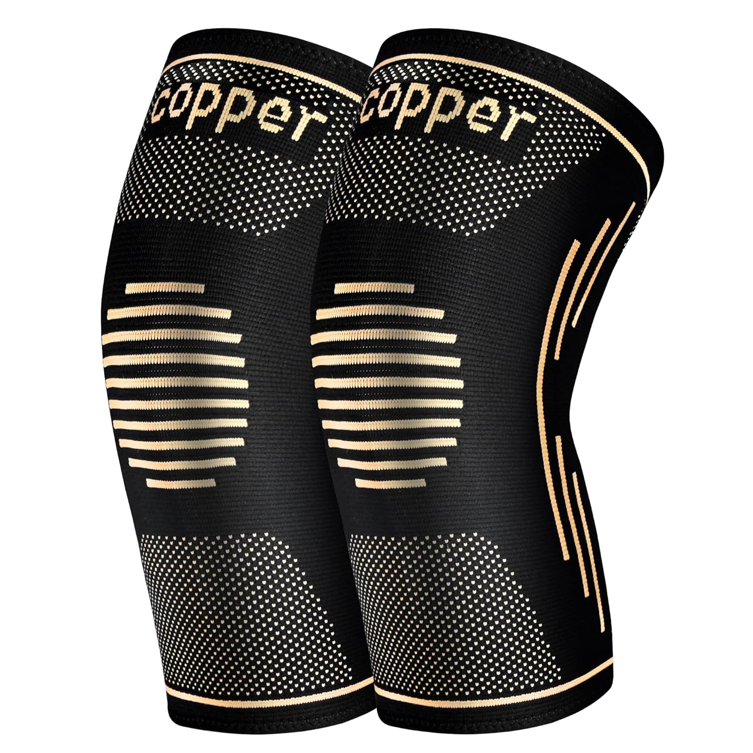 2 Pack Copper Knee Braces for Knee Pain- Knee Compression Sleeve