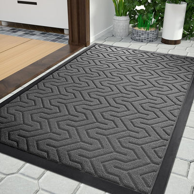 Waterproof Outdoor Indoor Welcome Mat, Heavy Duty Doormat, Low Profile, Non Slip, Easy to Clean