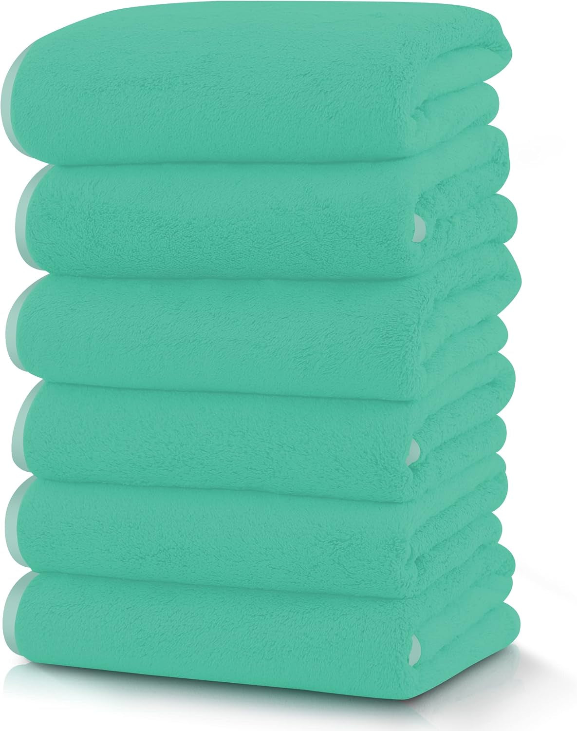 6 Pack Ultra Soft Microfiber Towel Set- 2 Bath Towels, 2 Hand Towels, 2 Washcloths