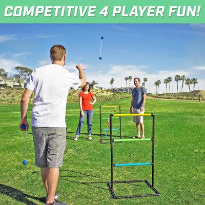 Ladder Toss Game Set with Soft Rubber Bolo Balls and Travel Carrying Case