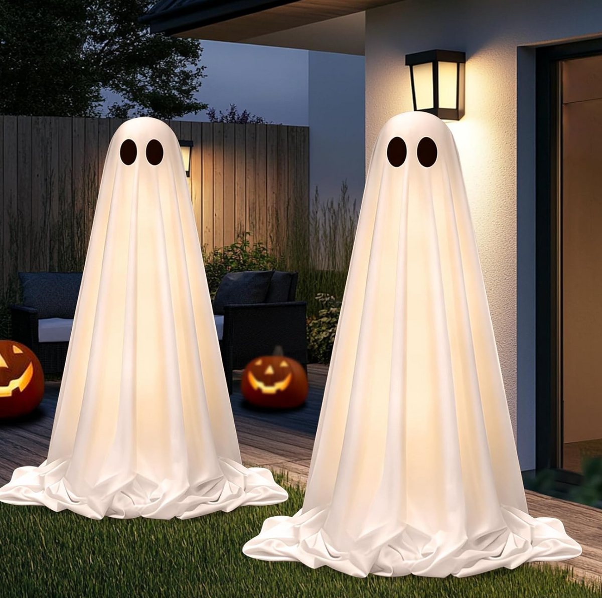 2-pack light-up ghost decorations patio display